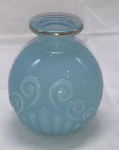 Vintage Avon Bristol Blue Opaline Glass Round Perfume Bottle, Empty - £3.99 GBP