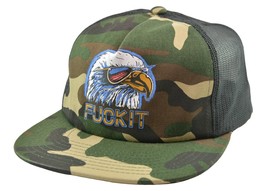 Huf Clothing Co. F*#% It Eagle Camo Trucker Mesh Back Snapback Hat - £20.38 GBP