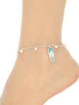 Sea glass flip flop Earrings/ ankle bracelet - £11.25 GBP