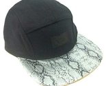 Dweebzilla Faux Wool Snakeskin Flat Bill Adjustable 5 Panel Hat (Black C... - £7.91 GBP+