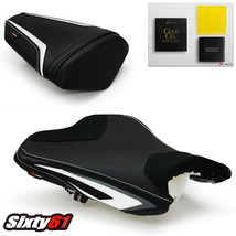 ZX6R Seat Covers with Gel 2013-2016 2017 2018 Luimoto Kawasaki Black White Suede - £235.98 GBP