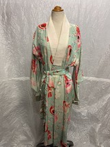 Vintage Floral Women&#39;s Japanese Furisode Kimono Light Blue, Pink, &amp; White - £73.98 GBP