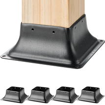VEVOR Post Base 4pcs, Internal 3.6" x 3.6" Powder-Coated Steel Post Bracket - $24.99