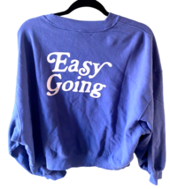 Old Navy Sweatshirt Size Large Womens Cropped Easy Going Laid Back Blue NEW - £22.24 GBP