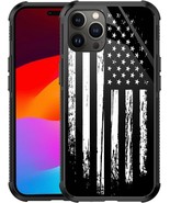 Black and White American Flag Pattern Case for iPhone 14 Pro Max - £11.08 GBP