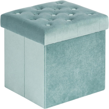 Storage Ottoman Cube Velvet Tufted Folding Ottomans Footstool Res - $78.20