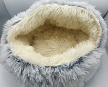 Gray Round Shape Winter Nest Warm Comfort Sleeping Plush Kennel Bed for ... - £23.35 GBP