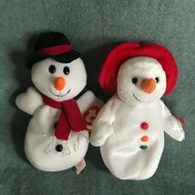 Lot of TY Plush CHILLIN &amp; SNOW BALL Snowmen Christmas Holiday Stuffed Ch... - £8.99 GBP