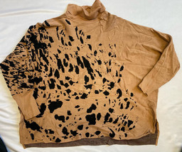 MSRP $60 Alfani Petite Printed Turtleneck Sweater Beige Size PL - £9.71 GBP