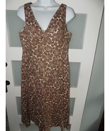 Boden Brown/White Floral Print Lined Shift Dress Size 14L Women&#39;s - €32,61 EUR