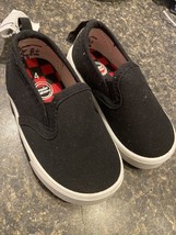 Wonder Nation  Boys Casual Black Canvas Play Sneakers Shoes Size 4 Slip On Nwt - £4.67 GBP