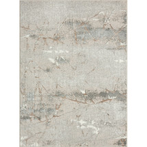 7' X 9' Beige Gray And Brown Abstract Area Rug - $4,870.89 MXN