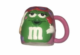 Green M&amp;M Valuntines Day Coffee Mug With Rose &amp; Heart Shaped Glasses By ... - £9.36 GBP