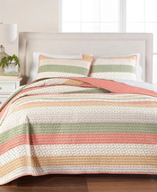 3PC Martha Stewart Collection Ditsy Corduroy Stripe Full/Queen Quilt Set - $319.99