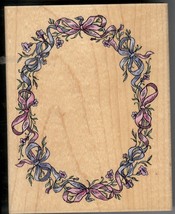 Stampendous Rubber Stamp R-044, Artistic Oval Ribbon Frame, Background,  S16 - $10.69