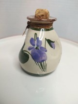 Vtg 2.25&quot; Torquay Violets Perfume Bottle Bud Vase Devon England Bathes O... - $14.03