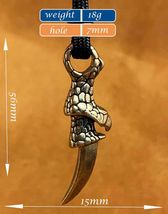 Brass Bead Wolf tooth,Knife Lanyard Keychain Charm,EDC Bead - $9.99