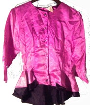 Wild Dress Hot Pink &amp; Black Acetate Fitted Dress Top Sz 7/8 - $26.99