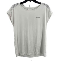 Columbia White Quick Dry Lightweight Mesh Shoulders Round Neck T-Shirt Medium - £11.54 GBP