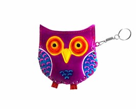 Embossed Leather Owl Shaped Keychain Coin Purse Zipper Pouch - Womens Fa... - £12.63 GBP