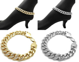 New Iced Bling Women&#39;s Fashion Anklet Various Anklet Chain Size  - £11.75 GBP+