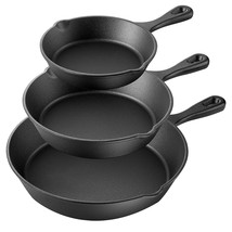 MegaChef Pre-Seasoned 3 Piece Cast Iron Skillet Set - $87.49