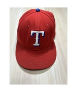 Texas Rangers New Era 59FIFTY Red Fitted Hat Size 7 1/8 Made in USA - $15.84