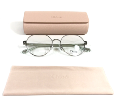 Chloe Eyeglasses Frames CH0246OA 001 Silver Clear Green Round Wire Rim 53-18-145 - £125.69 GBP