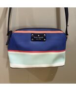 Kate Spade Striped Crossbody Purse Bag Striped Blue Pink White Salmon - $1,095.83 MXN
