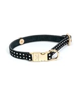 Leather Dog Collar Cherry Black Pots - £36.87 GBP