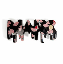 Marc Jacobs Barrette Large Script Pinwheel Black Pink - £43.36 GBP
