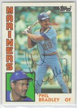 Phil Bradley Auto - Signed 1984 Topps Traded #15T ROOKIE RC - Seattle Mariners - £3.98 GBP