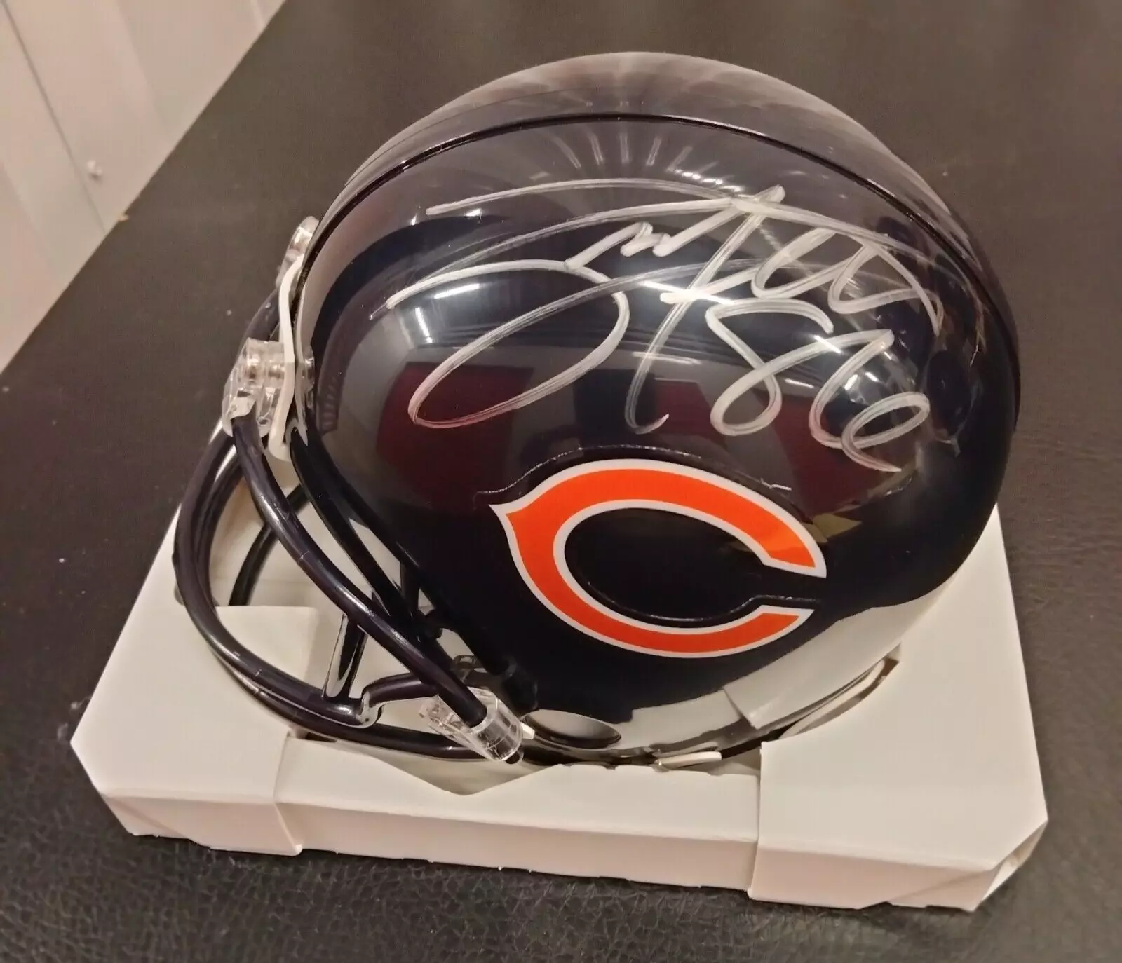 Zach Miller- Autographed Chicago Bears Mini Helmet (A) - £47.14 GBP
