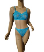 New Ladies Sexy Cute 2 Piece Lingerie /Bra &amp; Thong Panties Set Teal Size... - $252.47 MXN