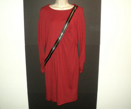 Donna Degnan Dress Size M Dark Red Knit Sheath Knee Length Long Sleeve USA - £16.00 GBP
