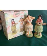Vintage Sakura Paul Brent Hula Girls Salt &amp; Pepper Hand Painted Earthenware - $34.49 CAD