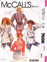 Vintage 1981 Misses' BLOUSES McCall's Pattern 7686-m size Small (10-12) - $12.00