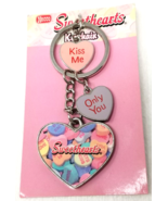 Necco Sweethearts Keychain Candy Hearts Kiss Me Only You Metal Large - $9.45