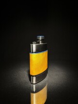 Brizard and Co Flask Blue and Camel Color Leather Made in USA image 6