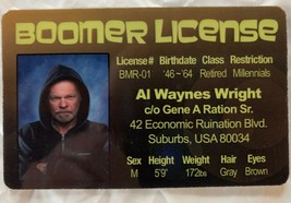 OK Boomer License Joke novelty ID Card Millennials Generation Z Y Baby B... - £7.12 GBP