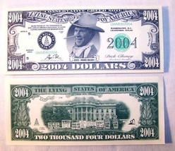 100 BUSH 2004 DOLLAR BILLS fake joke play money bill - $9.49