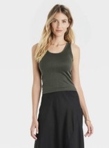 Women&#39;s Seamless Slim Fit Tank Top - A New Day Olive Large. NWT. L - £9.43 GBP