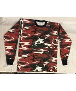 NWT&#39;s Red &amp; White BDU Camouflage Long Sleeve T- Shirt 100% Cotton MEDIUM - $24.54 CAD