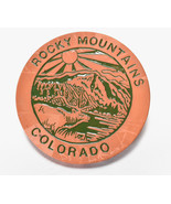 Vintage Terra Cotta Glazed Rocky Mountains Colorado 6 1/4” Trivet Hot Plate - $466.30 MXN