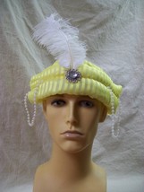 Yellow Genie Hat Headpiece Desert Prince Swami Arabian Aladdin Sultan Pe... - €10,32 EUR