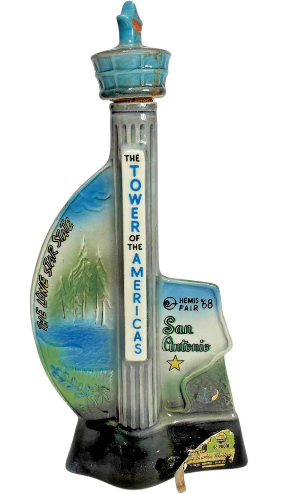 Jim Beam San Antonio 1968 Tower of Americas Collectors Decanter Vintage EMPTY Item image 2