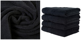 4 Pack New Black Color Ultra Super Soft Luxury Turkish 100% Cotton Bath Towels - £84.70 GBP