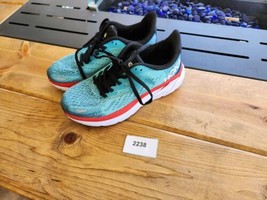 Hoka One One Sz 6.5 B Wide Womens Clifton 8 Blue / Teal Running Shoes Sneakers - £78.34 GBP