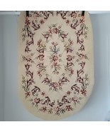 Floral Needlepoint Primitive Rug Handmade Oval MultiColor Earth Tone 33&quot;... - $125.00