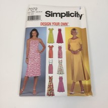 Simplicity 7072 Size 6-12 Misses&#39; Miss Petite Design Your Own Dress w Variations - £10.25 GBP